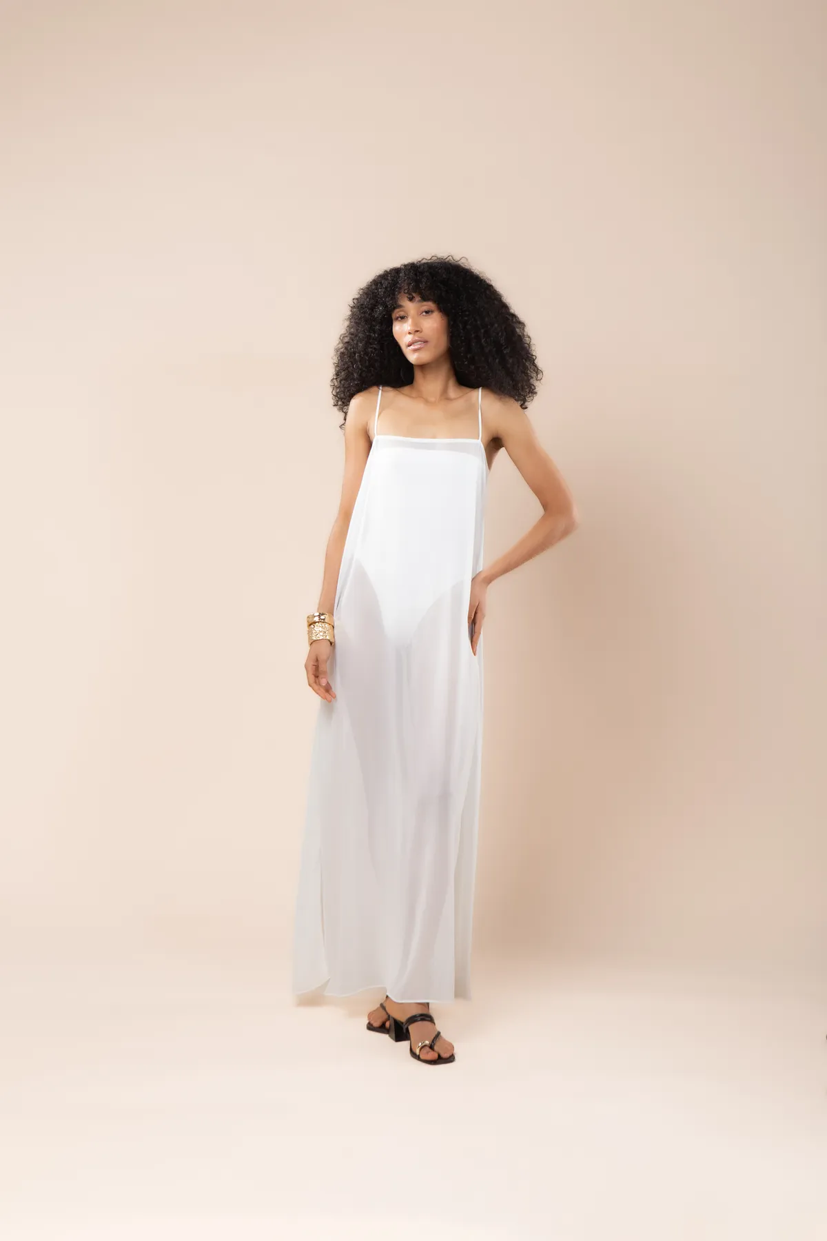 Vestido Ana Transparência Off White