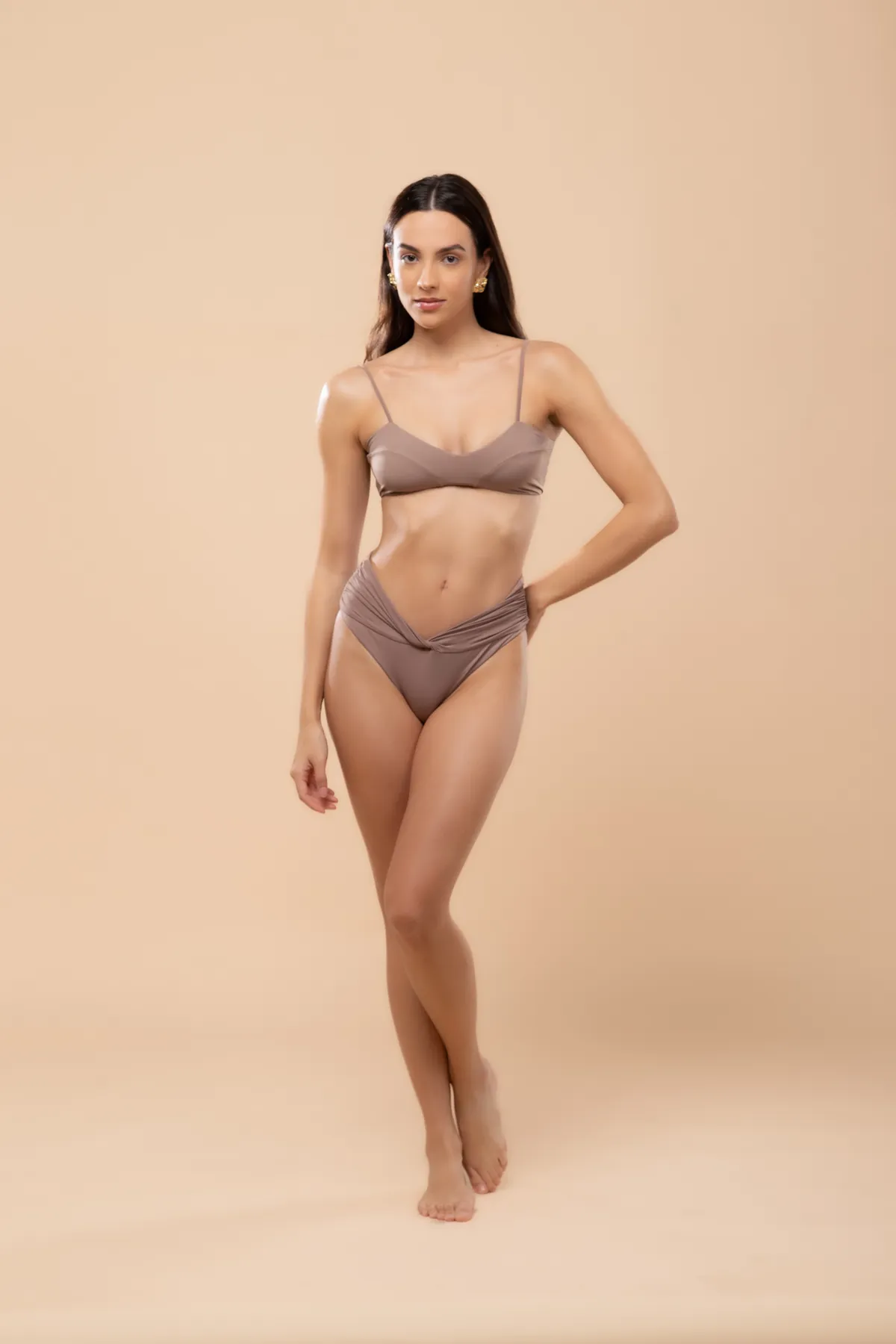 Calcinha Drapeada Moca