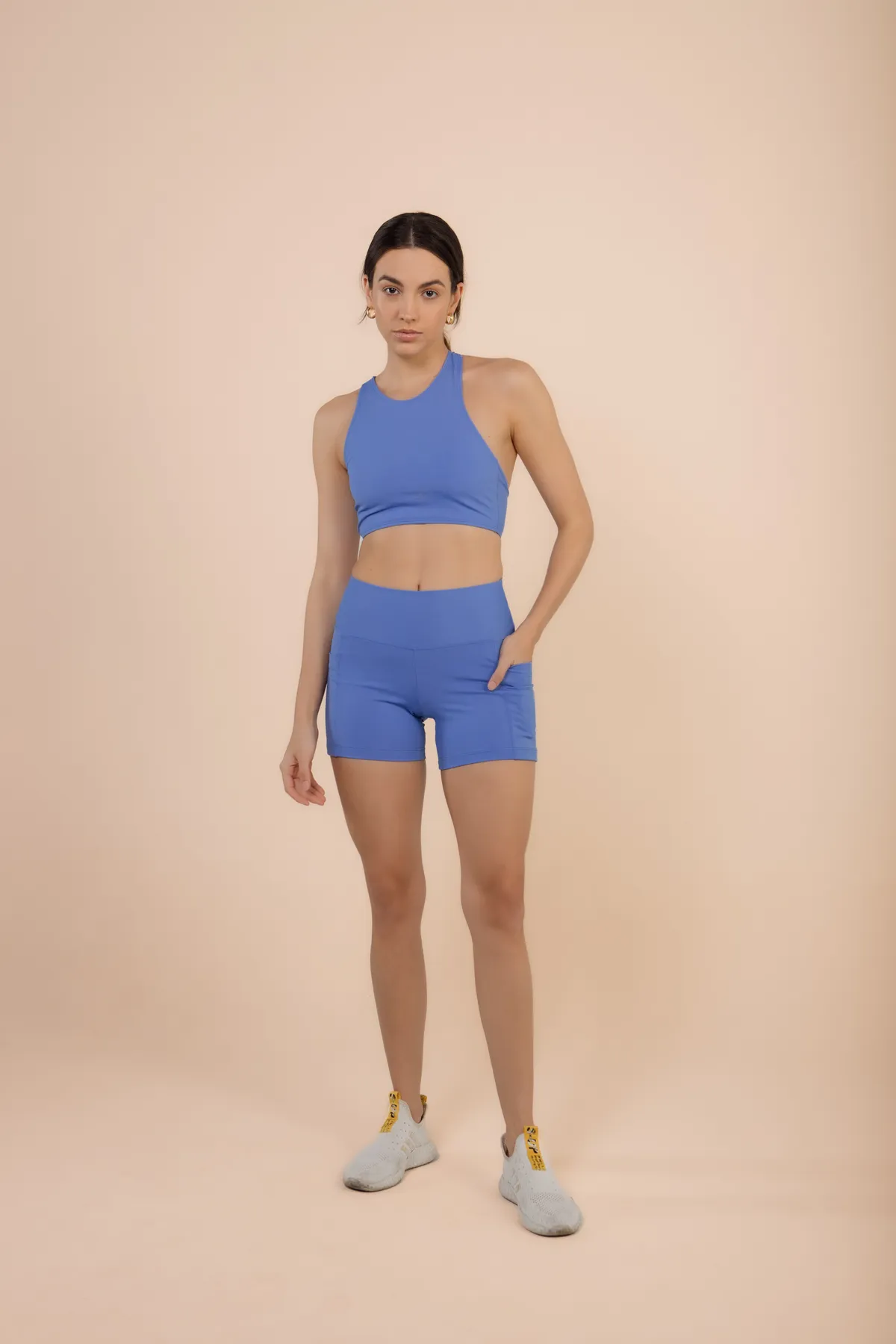 Short Bolsos Active Azul Violeta